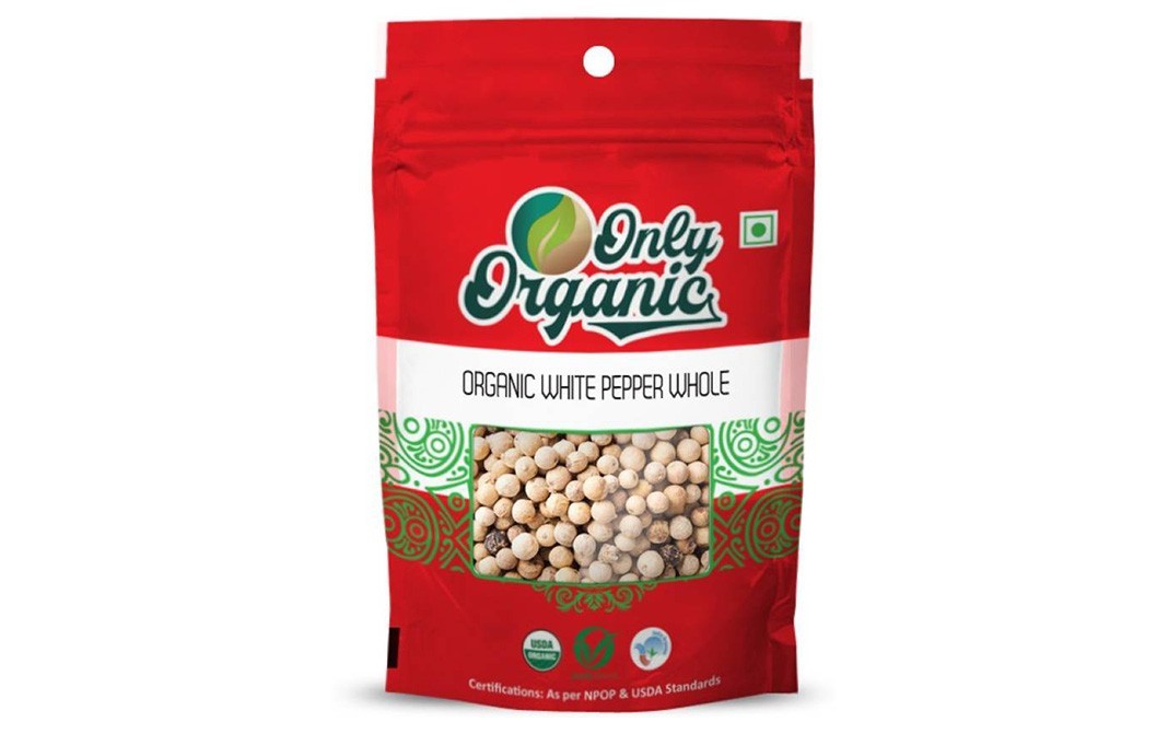 Only Organic White Pepper Whole    Pack  100 grams